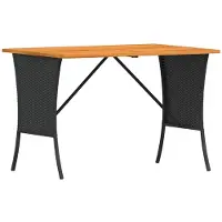 vidaXL Tuintafel met acaciahouten blad, 105x75x72 cm, polyrotan