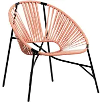 vidaXL Tuinstoel Egg poly rattan zwart en oranje