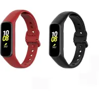 Strap-it Bundel van 2 Siliconen Bandjes - Geschikt voor Galaxy Fit 2 - Zwart & Rood - Sportbandje - Sportarmband - Siliconen Band - Waterbestendig & zweetbestendig