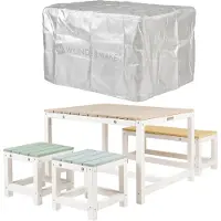 WONDERMAKE® Design kinderzitgroep buiten tuin hout met hoes, kinderzitgroep binnen picknickgroep vanaf 3 jaar, wit kleurrijk