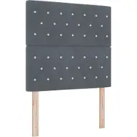 vidaXL LED boxspringbed met matras, donkergrijs, 120 x 200 cm, fluweel