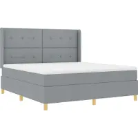 vidaXL Boxspring bed met hoofdeinde Lichtgrijs 180 x 200 cm Stof