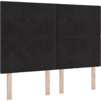 vidaXL LED Box Spring Bed met hoofdeinde Zwart 140 x 190 cm Fluweel