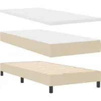 vidaXL Boxspring bed met hoofdeinde Crème 200 x 200 cm Stof