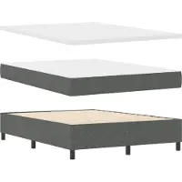 vidaXL LED boxspringbed met hoofdeinde, donkergrijs, 140 x 190 cm, gestoffeerd