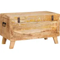 vidaXL Opbergbox met opslag met slot 70 x 35 x 40 cm massief mangohout