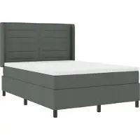 vidaXL LED boxspringbed met matras, donkergrijs, 160 x 200 cm, gestoffeerd