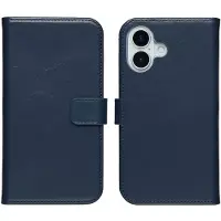 Selencia Echt Leren Bookcase voor de Apple iPhone 17 - Blauw