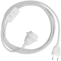 Creative Cables Snakebis E27 Lampenkap-kabelset Met Lamphouder. Gekleurde Stoffen Kabel En Stekker Met 2 Pinnen 1.8 M