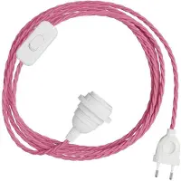 Creative Cables Snakebis Twisted E27 Lampenkap-kabelsets Met Lamphouder. Gevlochten Stoffen Kabel En Stekker Met Twee Pinnen 1.8 M