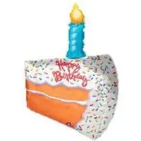 Anagram folieballon - taartpunt Happy Birthday - 3d - ca 65 cm - leeg