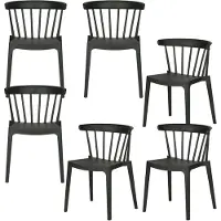 Woood Bliss Tuinstoelen - Kunststof - Zwart - Set van 6