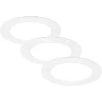Briloner Inbouwlamp Jeft, Ø12cm, wit, set van 3, aan/uit, stijf Jeft, wit / opaal, Woon-/ Eetkamer, Kunststof, Modern