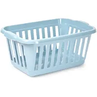 PlasticForte Wasmand - blauw - kunststof - 40 liter - 60 x 40 x 26 cm - manden voor wasgoed - huishouden - opbergmand