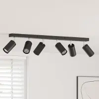 vidaXL Terrasverwarmer met lampen, zwart, 73 x 6 x 16 cm, metaal