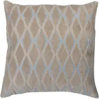 Woood Laon Kussens - Velvet stof - Naturel/Blauw - Set Van 3
