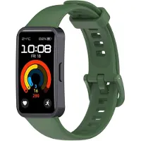 Strap-it Siliconen Classic bandje - geschikt voor Huawei Band 8 / Huawei Band 9 / Huawei Band 10 (donkergroen)