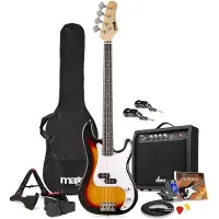 Max GigKit draadloze basgitaar set - Met zender en ontvanger - Inclusief alle accessoires - 4/4 - Sunburst