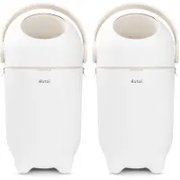 Dutsi - Design Luieremmer Duopack – 100% Geurvrij – Ruimte voor 40 luiers - Incl. 80 Zakjes - Beige