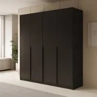 Meubella - Kledingkast Sabre - Zwart - 200 cm