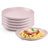 PlasticForte Rond bord/camping bord - 8x - D20 cm - roze - kunststof - onbreekbaar - servies