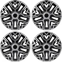 NRM Universele wieldoppen 14'' The Best Bicolor zilver/zwart 4 stuks