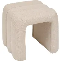 Atmosphera Sisco Stoffen Poef - 43x42x44cm - Beige