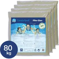 Comfortpool Glasparels 4 x 20 kg | Geschikt voor zandfilterpompen | 80 kg filterglas | Duurzame zwembadfiltratie |