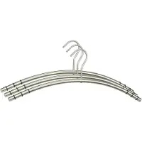 Hi Alpina luxe boog Kledinghangers - 18x - zilver - roestvrij staal - 45 x 17 x 1,3 cm - Jassen hangers