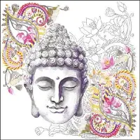 Ambiente Lunch Servetten Buddha Head Stone - - 33x33 cm