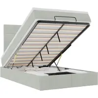 vidaXL Ottoman bed met matrassen 120x190cm fluweel lichtgrijs
