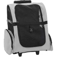 vidaXL Huisdierentrolley 3-in-1 48x32x(57-106) cm oxford stof grijs