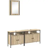 vidaXL Badkamermeubel Set 3 st Bruin 80 x 30 x 60 cm Bewerkt hout