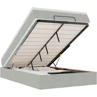 vidaXL Ottoman bed met matras 120x200 cm fluweel lichtgrijs