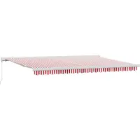 vidaXL Uitschuifbare luifel Rood en Wit 500 × 300 cm