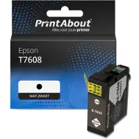 PrintAbout Huismerk Epson T7608 Inktcartridge Mat-zwart