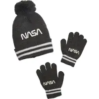Nasa Set van muts + handschoenen voor jongens NASA antracietgrijs