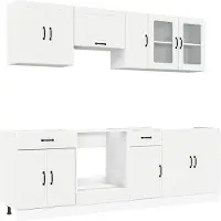 vidaXL 8-delig keukenkastenset Kalmar, wit, houtvezel