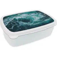 MuchoWow Broodtrommel Wit - Lunchbox - Brooddoos - Zee - Noorwegen - Water - 18x12x6 cm - Volwassenen