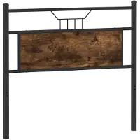 vidaXL Vervangend hoofdbord 100 cm bewerkt hout en staal gerookt eikenkleurig