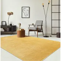The Carpet RELAX – Extra Zacht & Wasbaar Vloerkleed tot 30°C met Antislip Onderzijde – Fluweelachtige Structuur – Voor Slaapkamer of Woonkamer – Goud, 140 x 200 cm