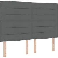 vidaXL Boxspring bed met matras met LED Donkergrijs 140 x 190 cm Stof