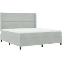 vidaXL Boxspringbed met LED-verlichting, lichtgrijs, 180 x 200 cm, fluweel