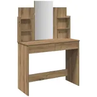 vidaXL Kaptafel met spiegel 96x39x142 cm artisanaal eikenkleur
