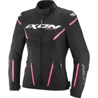 Ixon Striker 2 Air WP L Zwart Bright Roze Waterdichte Dames Textiele Motorjas Maat S