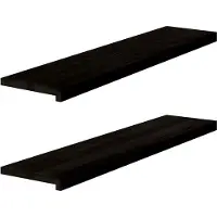 vidaXL Traptreden 2 st 110x30x2 cm massief eikenhout bruin-zwart