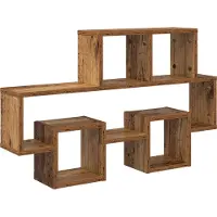 vidaXL Wandplank Muurmontage Oud hout 82 x 15 x 51 cm Bewerkt hout