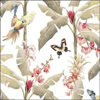 Ambiente - Lunch servetten - Tropical scene white - 20 servetten