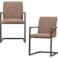 Woood Bas Eetkamerstoel - Geweven Stof - Bruin Melange - 87x54x62