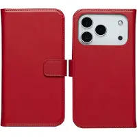 Selencia Echt Leren Bookcase voor de Apple iPhone 17 Pro Max - Rood